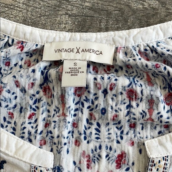 Vintage America embroidered red white blue blouse - Picture 2 of 4